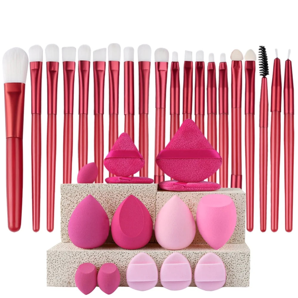 Makeup Brush and Sponge Set Professional Makeup Brush Set Beauty Blender Triangle Powder Puff Clean Powder Puff Vue ES-20RE-14PF