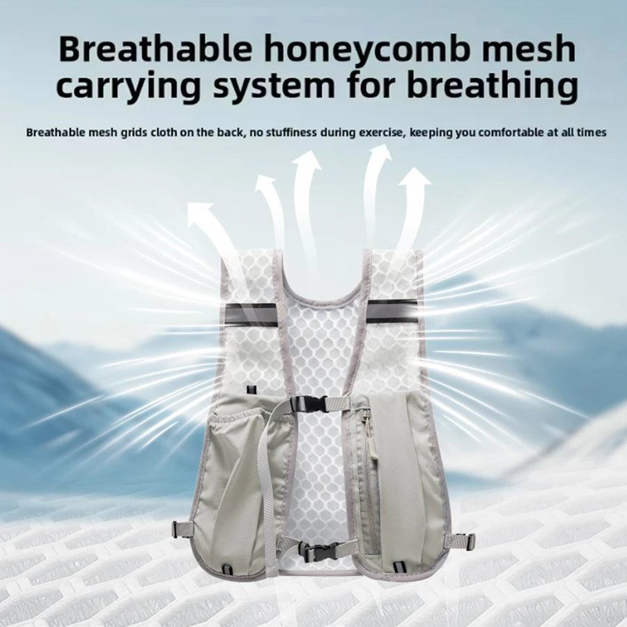 Lightweight Running Vest Reflective Hydration Pack with Water Bottle Holder Phone Pocket for Marathon Trail Jogging Vue