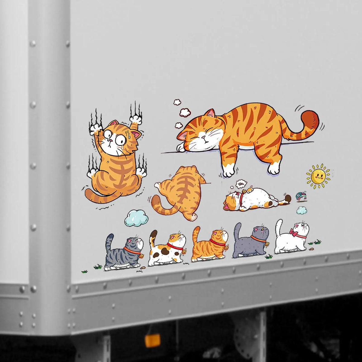 1PC Funny Pet Cat Car Sticker Climbing Cats Animal Styling Stickers Decoration Car Body Creative Decals Decor Accessories Vue