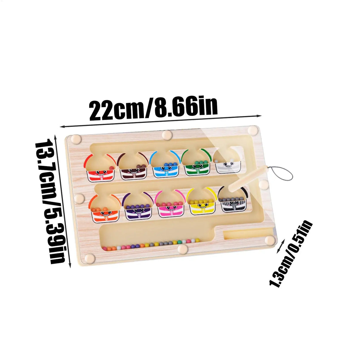Montessori Magnetic Color Sorting Maze Number Maze Toys Wooden Puzzle Activity Board Fine Motor Toys For Kids 36 months+ Vue