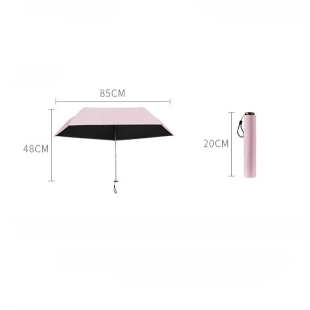 Foldable Manual Sun Umbrella Protection 6-Bone Frame Dual-purpose