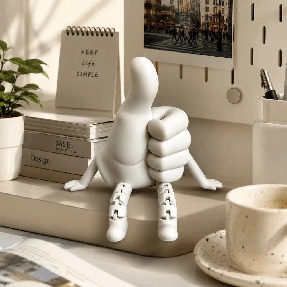 Funny 3D Printed Desktop Ornaments Movable Limb Creative Hands Shape Statue Funny Adjustable Posture Encourage Ornaments Gift Vue