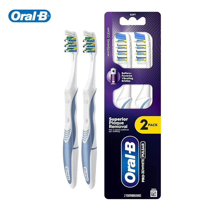 Oral-B Pro-3D Pulse Vibration Electric Toothbrush 2units Battery Powered Micro Pulse Flushing For Couples Giving Gifts To Lovers Vue Soft fur