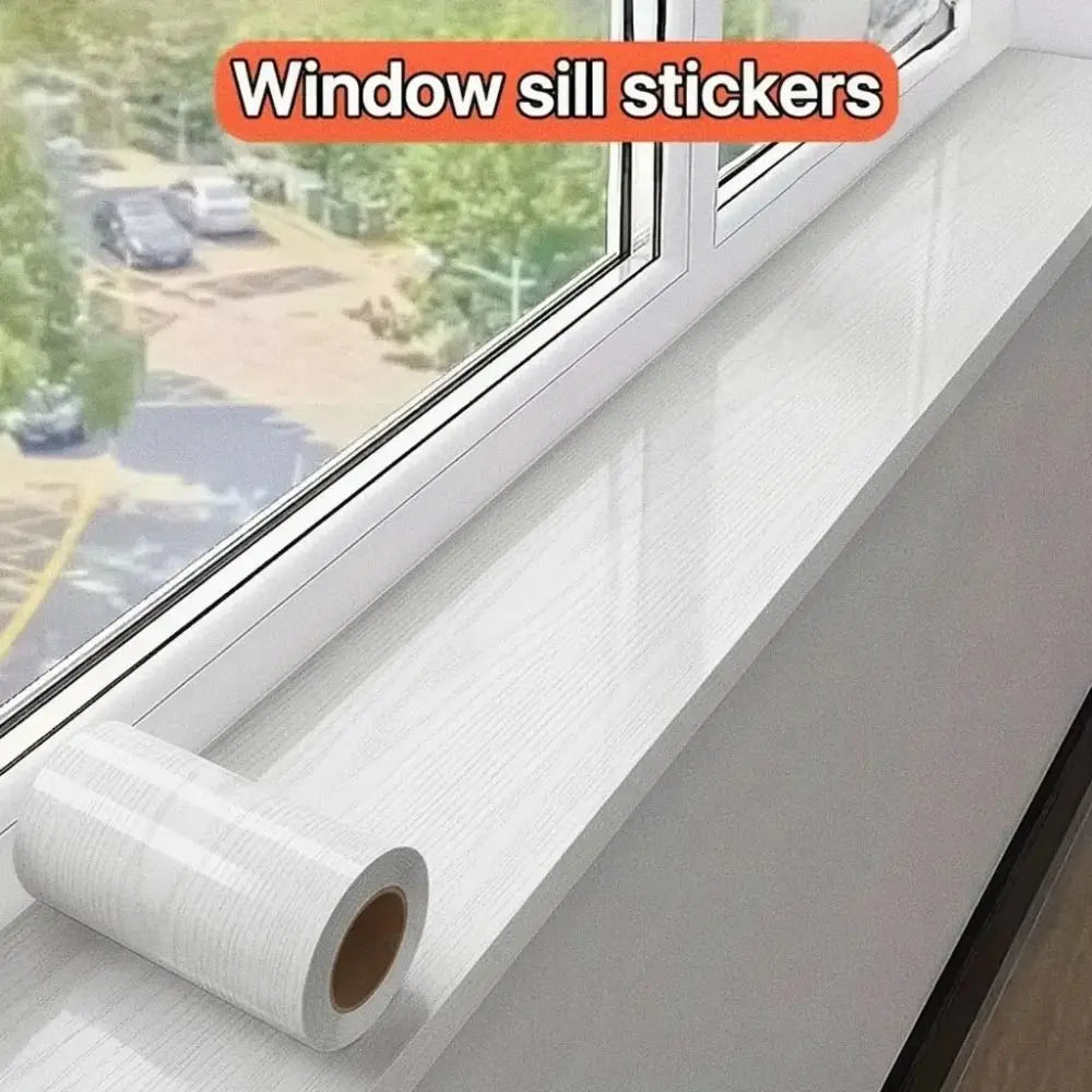 Plain Gloss Paste Wall Stickers White Color Self-adhesive Self-adhesive Wallpaper Wood Pattern PVC Pearl Film Vue