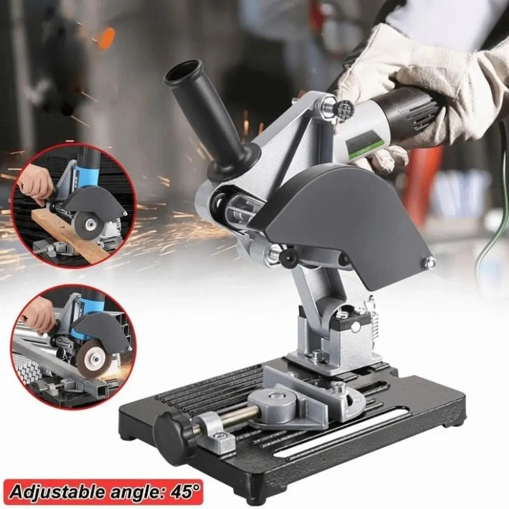 2 in 1 Angled Grinder Fixed Bracket High Accuracy Adjustable 45 Degree Clamps Electric Drill Fixed Holder Universal Durable Vue