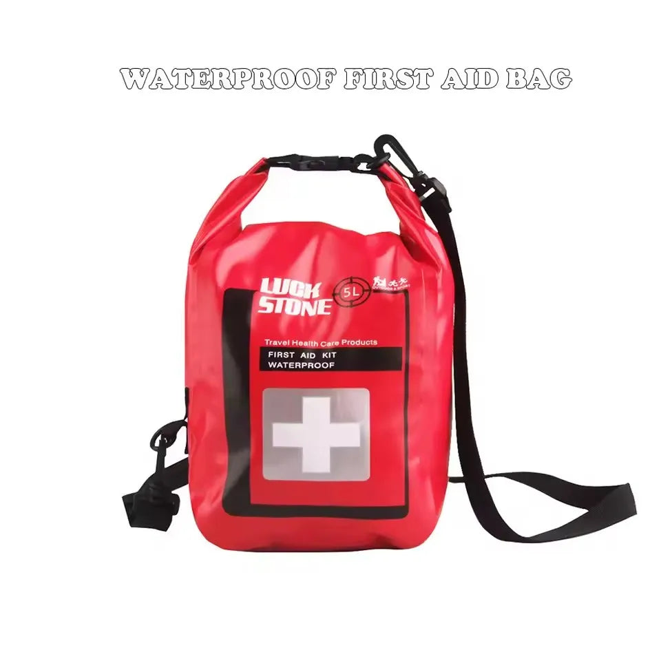 New Portable 5L Waterproof First Aid Bag With Shoulder Strap Outdoor Survival Emergency Kits For Outdoor Camp Hiking Fishing Vue
