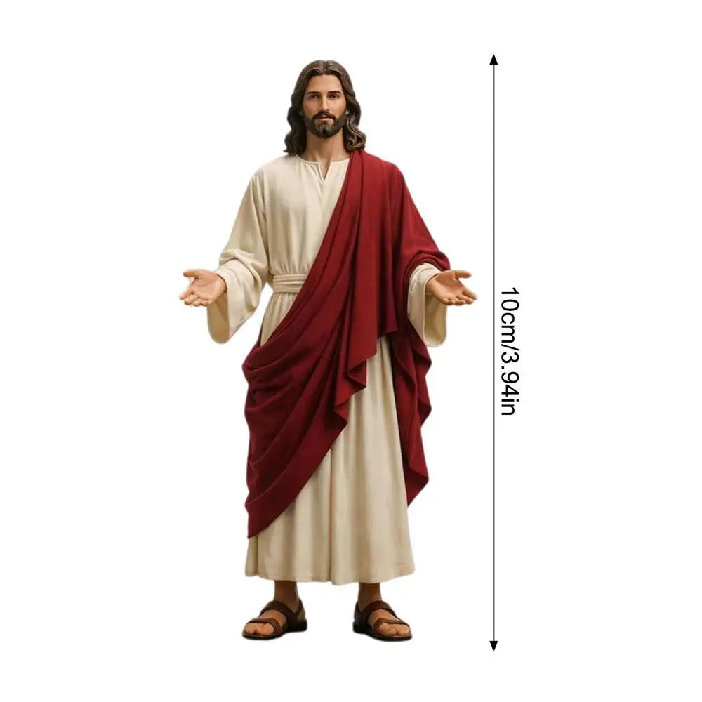 Jesus Christ Figure 10cm Christian Spiritual Decor Religious Sculpture Collectible Statue for Home Office Indoor Art Decoration Vue A
