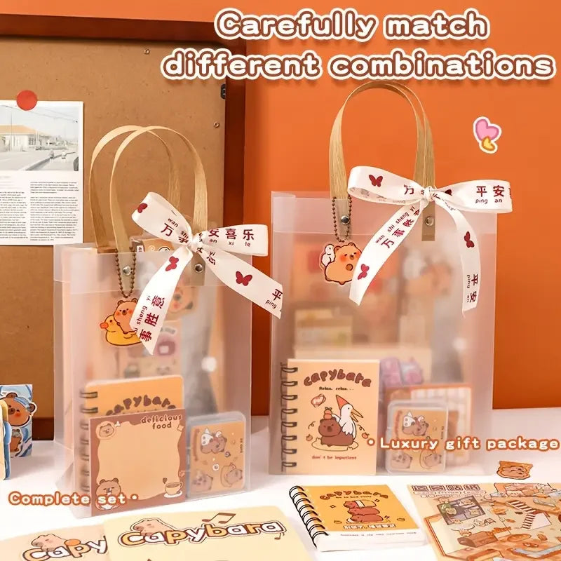 Capybara Themed Stationery Gift Set Abundant Cute Back-to-school Gift Kit Pencil Case Study Stationery for Students Vue