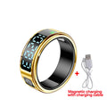 2025 New SR08 Smart Ring Men Women LED Display Screen Heart Rate Blood Oxygen Monitoring 5ATM Waterproof Multi Sports Modes Gift Vue Gold with cable 10