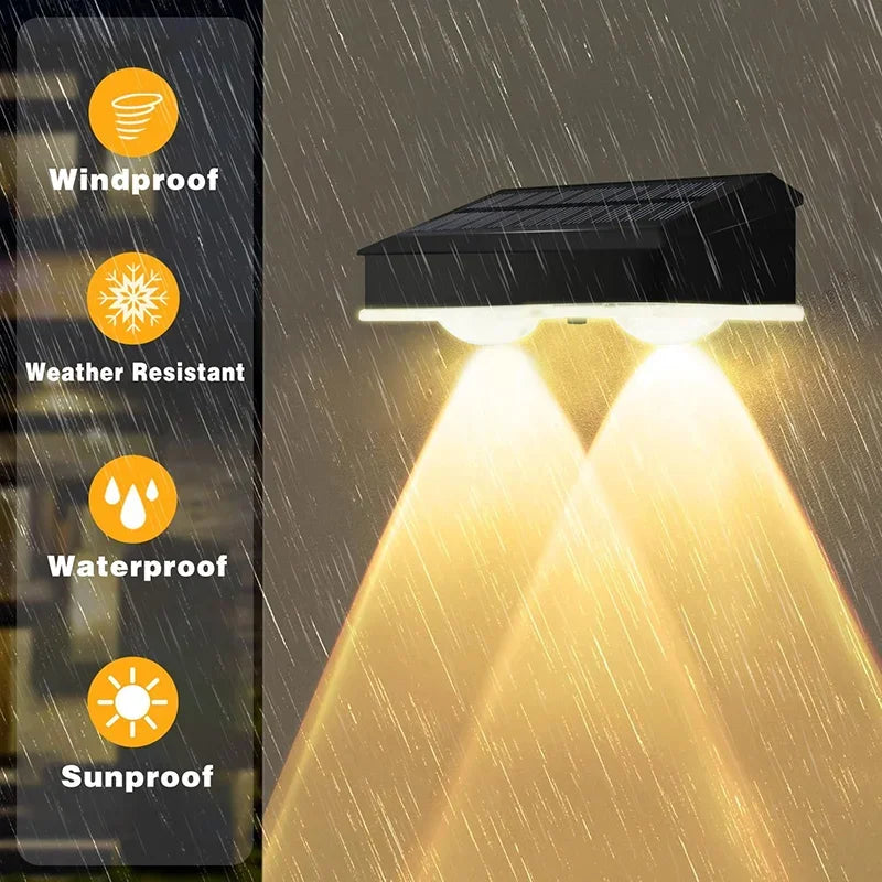 2/3Led Solar Powered Outdoor Lights Automatic Waterproof for Wall Deck Patio Steps Yard Garden LED Landscape Lighting Fixture Vue