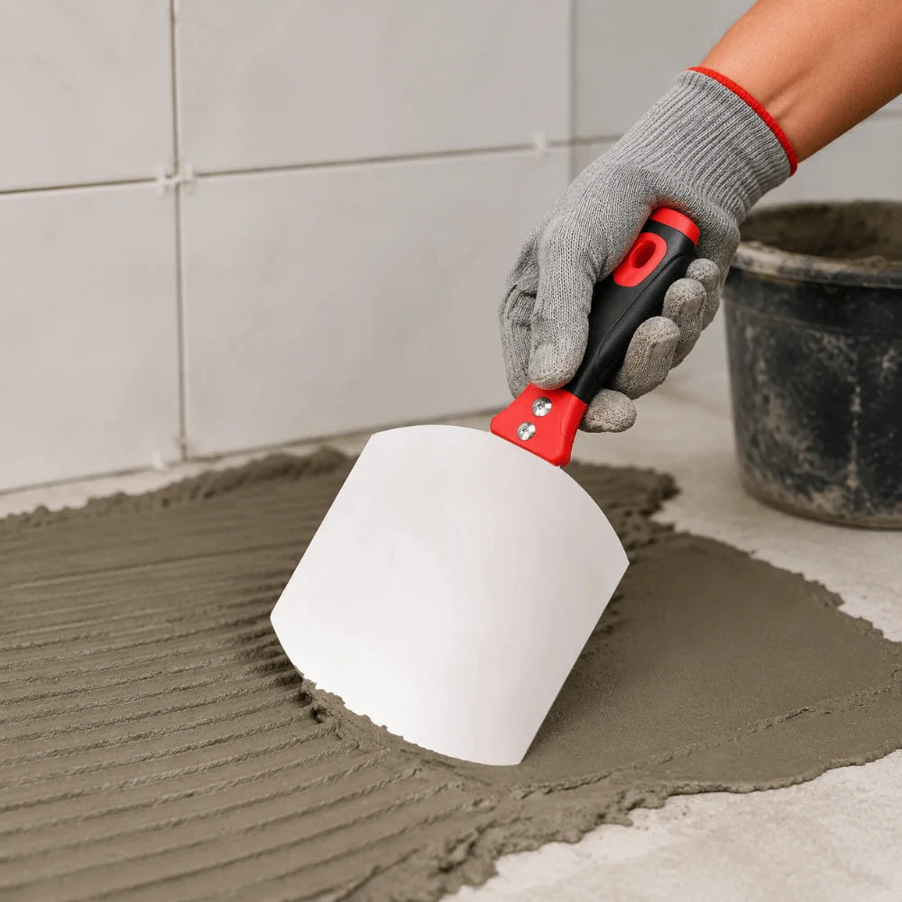 Stainless Steel Stainless Steel Curved Scraper Curved Working Surface High-Quality Putty Spatula Rust-Resistant Rigid Mud Trowel Vue