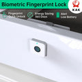 KAK Biometric Fingerprint Lock White Keyless Cabinet Lock Smart Drawer Locks Anti-theft Door Lock Long Standby Time Door Hardwar Vue Default Title
