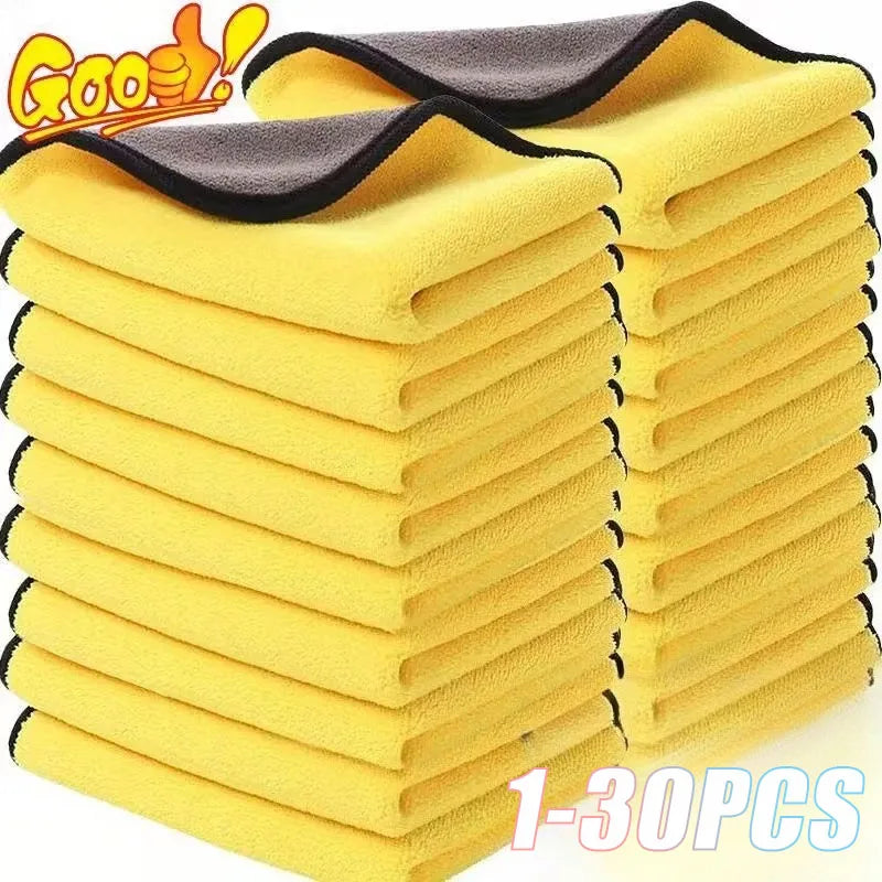 1-30PCS Super Soft Double Sided Coral Fleece Towel Reusable for Car Home Kitchen Cleaning Hand Wash Essential Item Vue