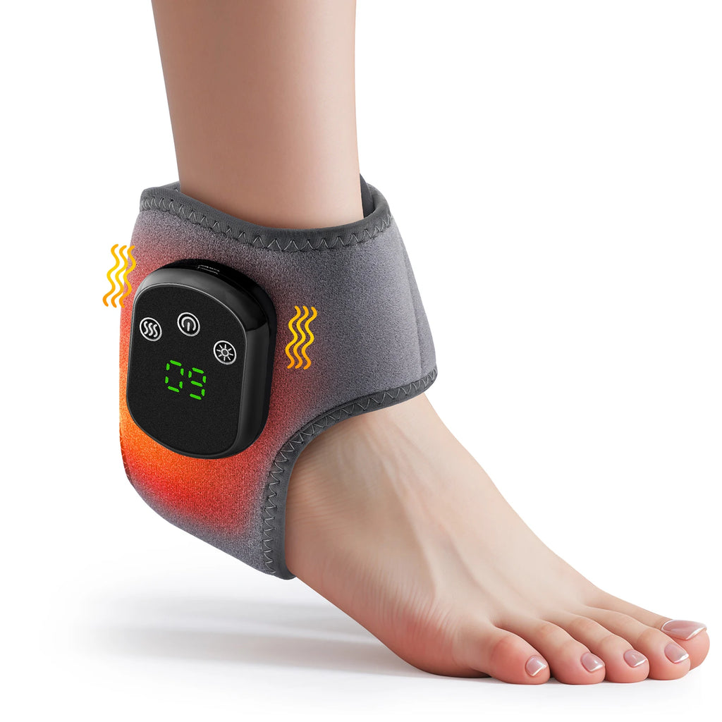 Electric Foot Massager Vibration Relaxation Ankle Massager Warm Hot Compress Ankle Brace Joint Sprain Support Ankle Protection Vue