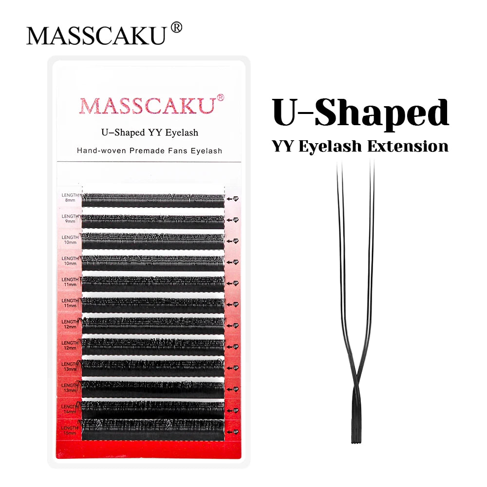 Hot Selling Masscaku YY Shape Eyelash Extensions Premade Volume Fans Natural Soft Lashes W Style Comfortable False Eyelashes Vue