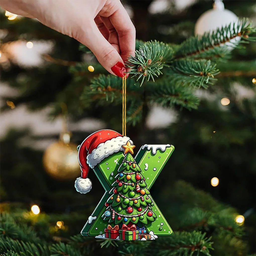 Acrylic Letter Christmas Ornaments – Full 26 Initial Tree Set Christmas Tree Ornament Vue