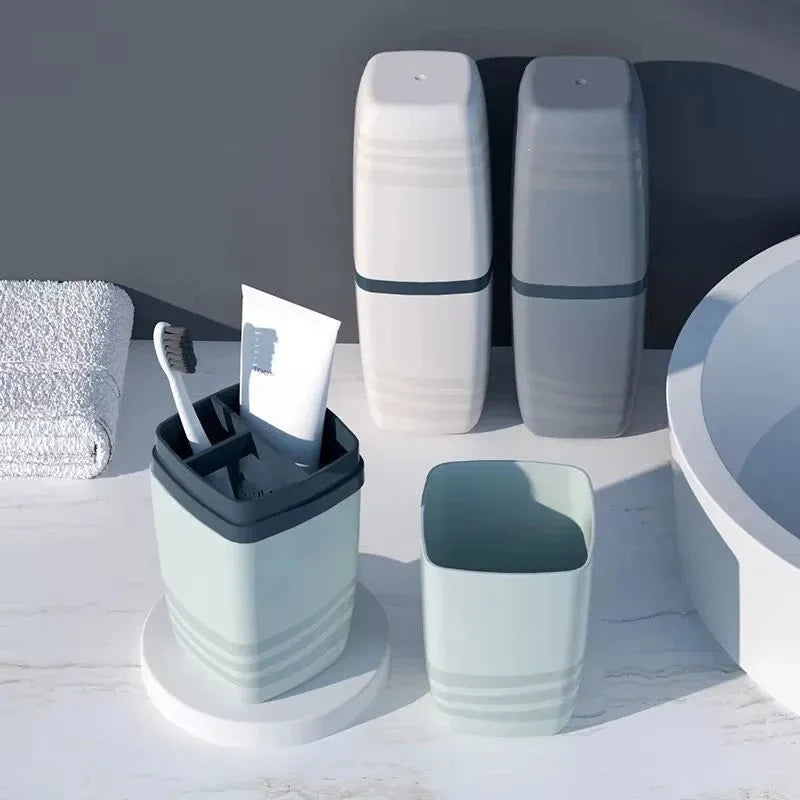 Portable Wash Cup Toothbrush Cup Mouthwash Cup Toothbrush Household Set Tooth Cylinder Toothbrush Toothpaste Storage Box Vue
