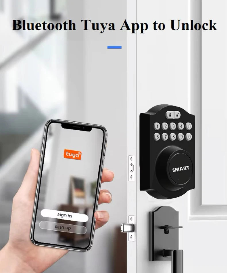TYSH Smart Door Lock Tuya Keyless Entry Door Lock Anti-theft Security Digital Electronic Locks Door Vue