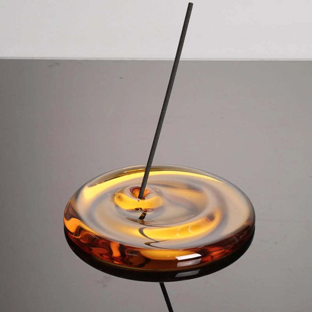 10cm Heat-Resistant Glass Incense Holder, Aesthetic Incense Stick Burner For Home Office Living Room, Minimalit Desk Decor Gift Vue