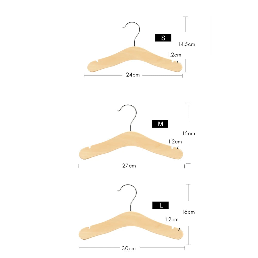 ABKW-Wooden Baby Hangers,Kids Hangers,Notched Shoulder Design For Children Clothes,Decoration Hanger,20 Pack,Small Vue