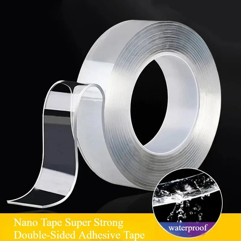 Heavy-Duty Nano Double-Sided Tape - Reusable, Residue-Free, Washable Strong Adhesive Strips for Home, Office, and Car Use Made from Transparent Pvc Material, It Is an Ideal Choice for Organizing Notes, Photos, Etc. Office Sup Vue