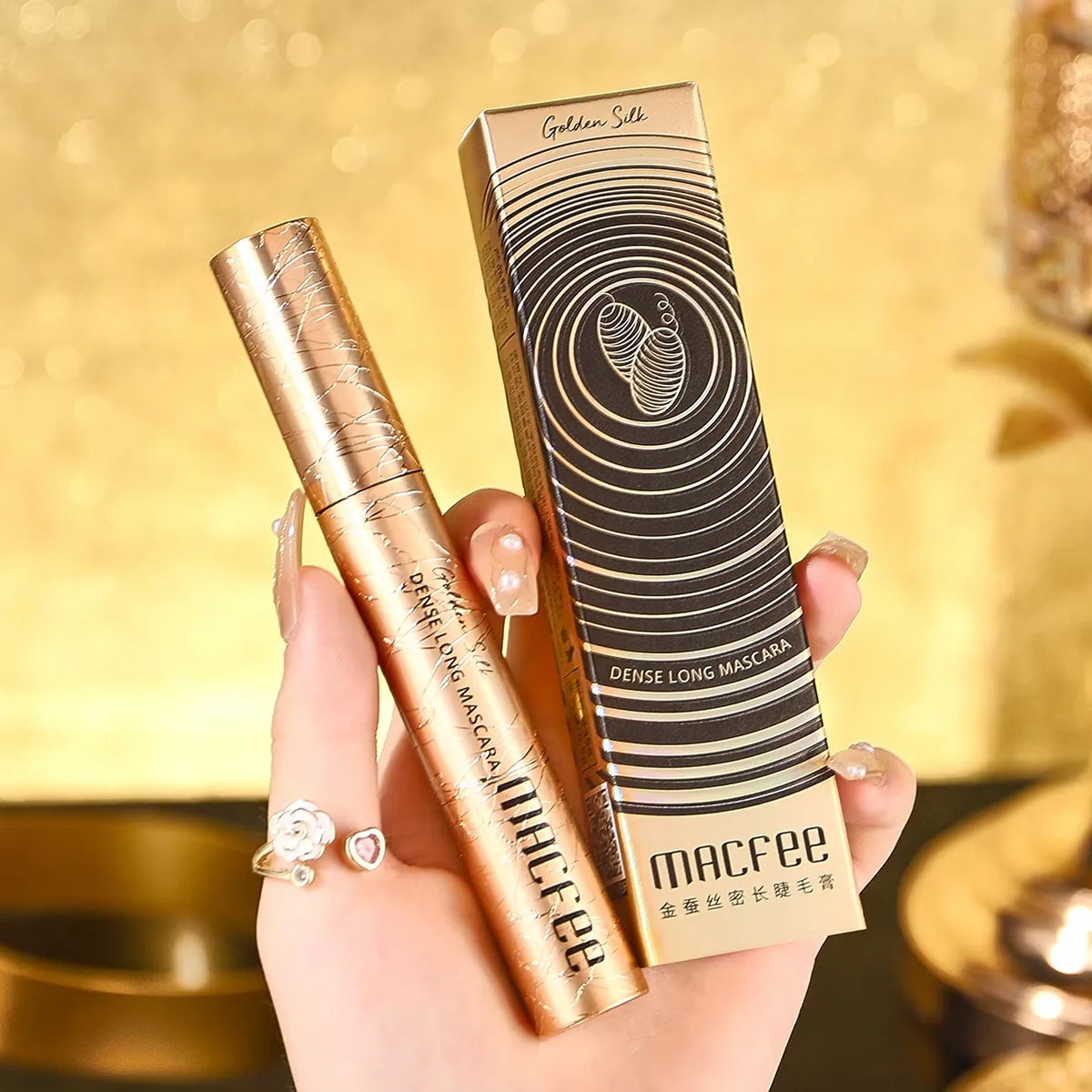 3D Mascara Lengthening Black Lash Eyelash Extension Eye Lashes Brush Beauty Makeup Long-wearing Gold Color Mascara Vue