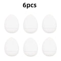 6Pcs Applicator Makeup Tools Finger Foundation Powder Sponge Face Mini Puff Small Air Cushion Concealer BB Cream Cosmetic Vue M64 6pcs white