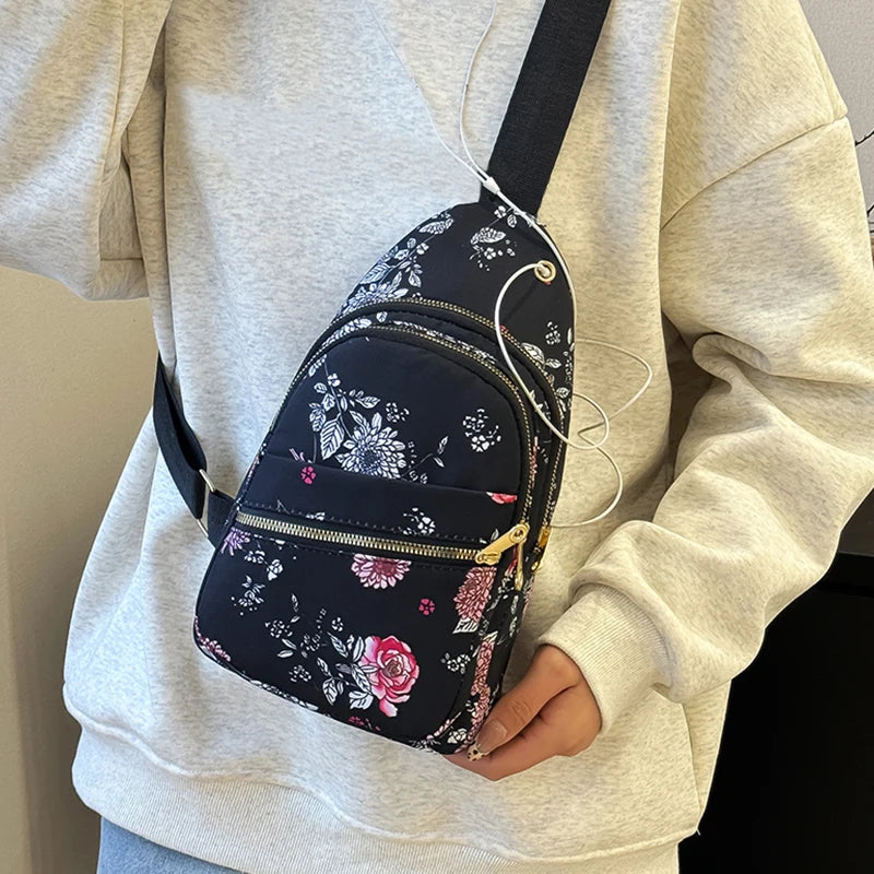 Crossbody Bag Purse Shoulder Versatile Ethnic Canvas Backpack Chest