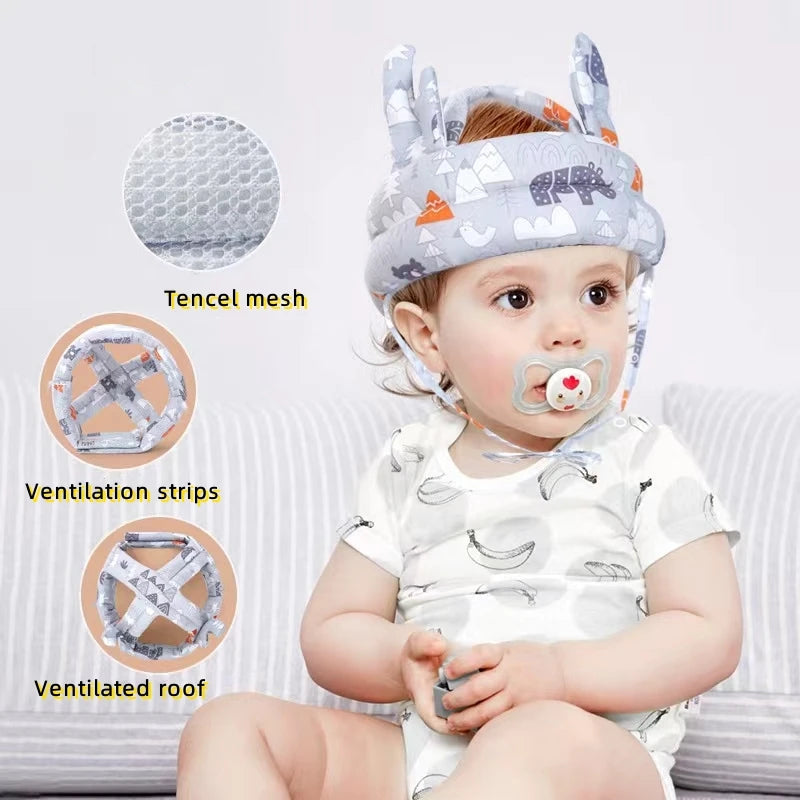 1 PCS Baby Safety Helmet Head Protection Protective Headgear Hat Toddler Walk Crash Cap Adjustable Vue