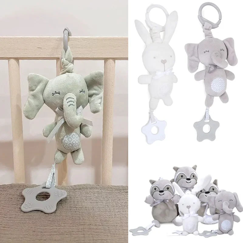 Bunny Style Infant Toddler Rattles Toys for Baby Stroller Crib Soft Bear Pram Hanging Toys Plush Appease Doll Bed Accessories Vue