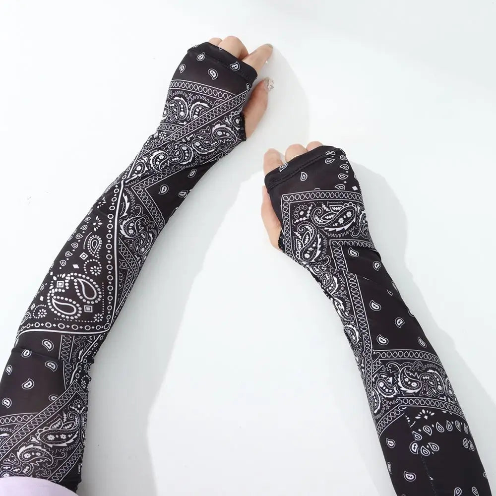 Women Men Arm Sleeves Sports Ice Silk Sun Protection Hand Cover