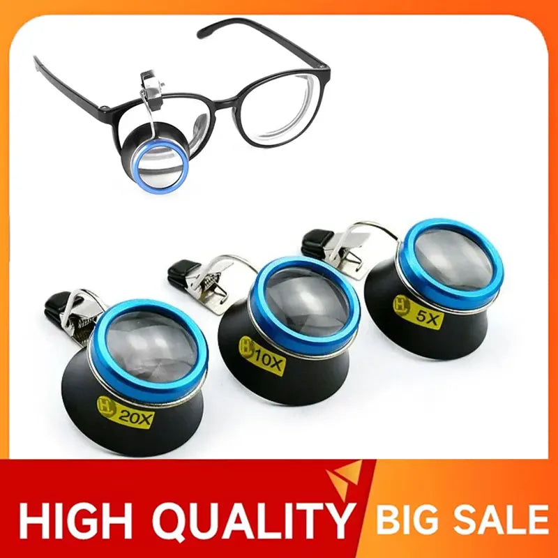 5X 10X 20X Magnifying Glass Clip on Magnifier Watchmaker Jewelry Watch Repair Tools Magnifying glass kit Service tool Vue