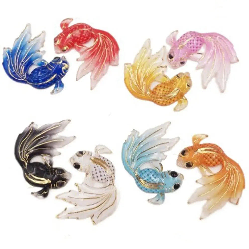 8Pcs/set Mermaid Tail Accessories DIY Goldfish Miniatures Mini Resin Goldfish Micro-landscape Colorful Handmade Wedding Vue 8pcs