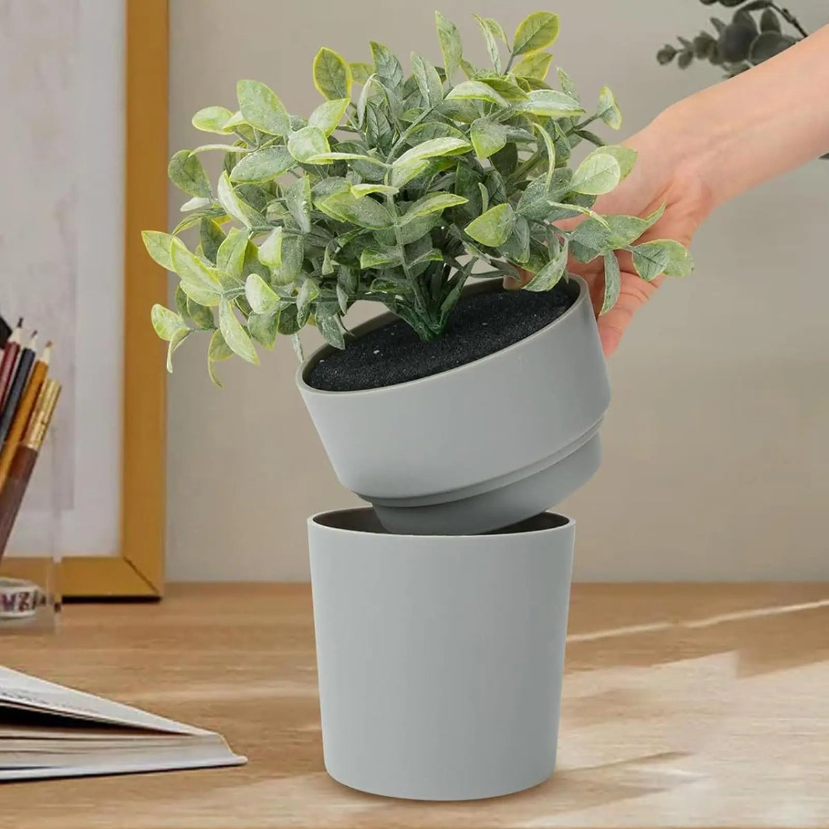 Flower Pot Safe Realistic Money Storage Safe Box Flower Pot Containers for Valuables Money Keys Watches Garden Travel Dorm Yard Vue
