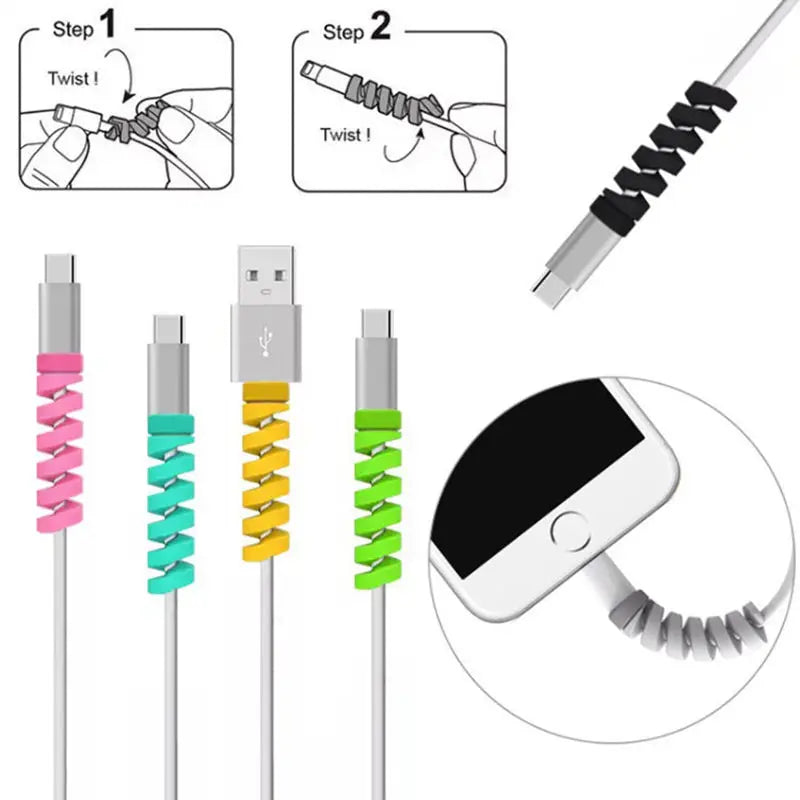 vvocci Charging Data Cable USB Charger ProtectorFor Mouse Earphone Cord Protective Sleeve Holder Ties Management Wire Organize Vue