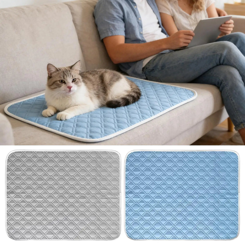 Self Cooling Pad for Dog 45x35cm Sweat Absorbent Soft Sleeping Mat for Small Medium Large Dogs Kitten Crate Carrier Travel Pads Vue