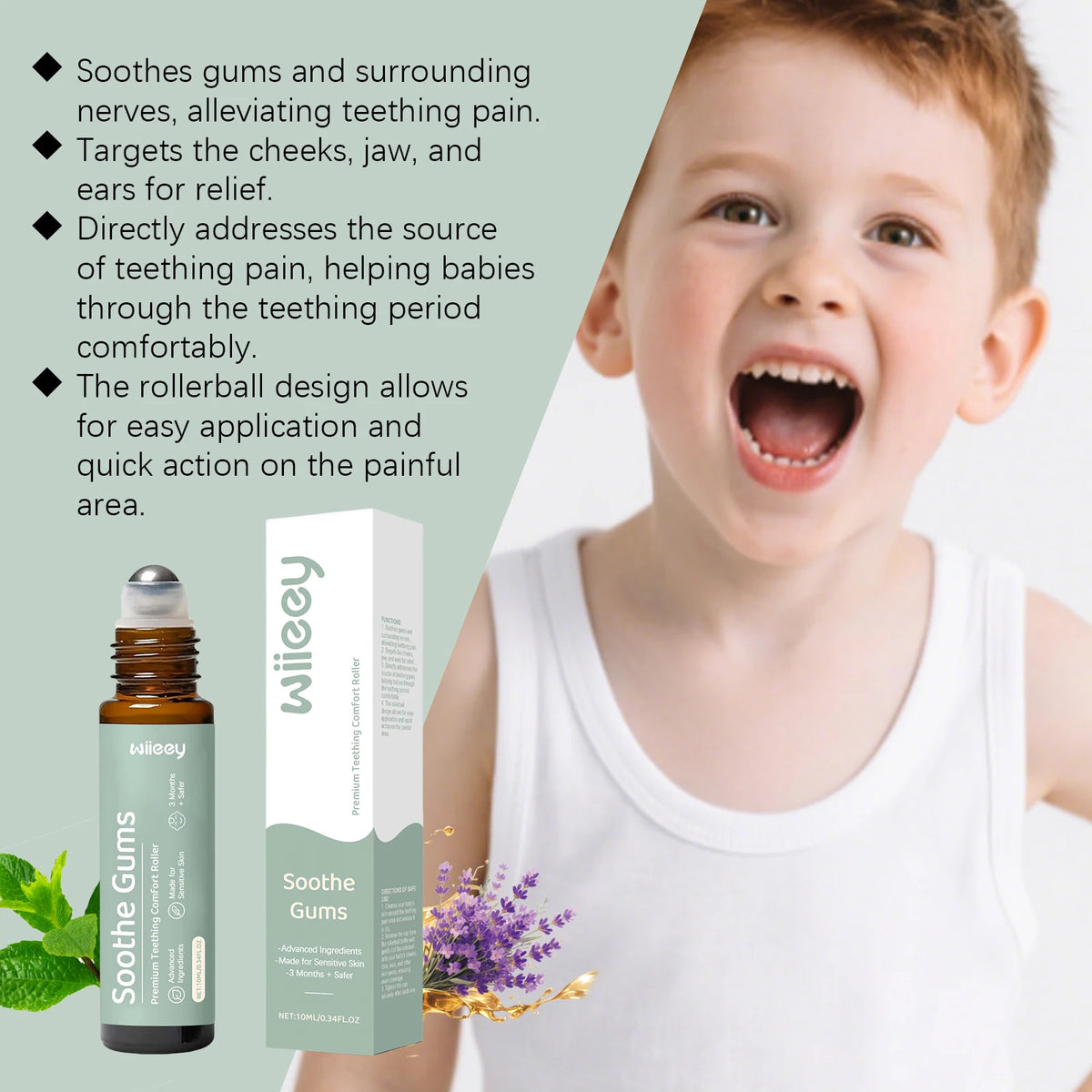 Baby Teething Comfort Roller - Relieves Gum Discomfort, Gentle Care for Little Ones, Parent-Approved Vue