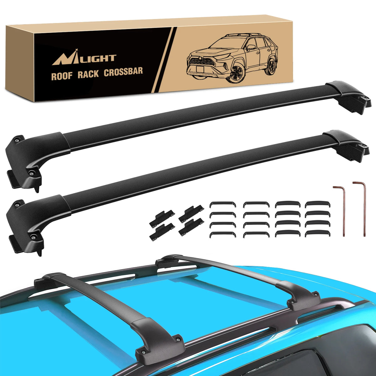 Nilight Roof Rack Cross Bars Fit for Subaru Forester 2014 2015 16 17 18 19 20 21 22 2023 Aluminum Heavy Duty Rails Crossbars with Rubber Pad for Rooftop Cargo Carrier Kayak(Only Fit Raised Side Rails) Vue black United States
