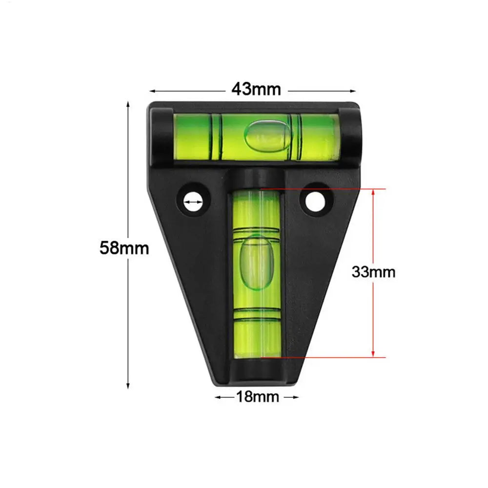 T-Type Mini Spirit Level – Portable Bubble Leveling Tool Spirit Level Tool Vue Black