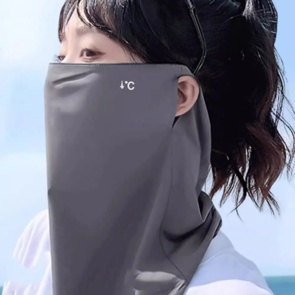UPF50+ Ice Silk Mask Quick Drying Neck Protection Sun Breathable
