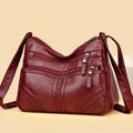 Stylish Multi-color Quilted Crossbody Bag Women's Soft Leather