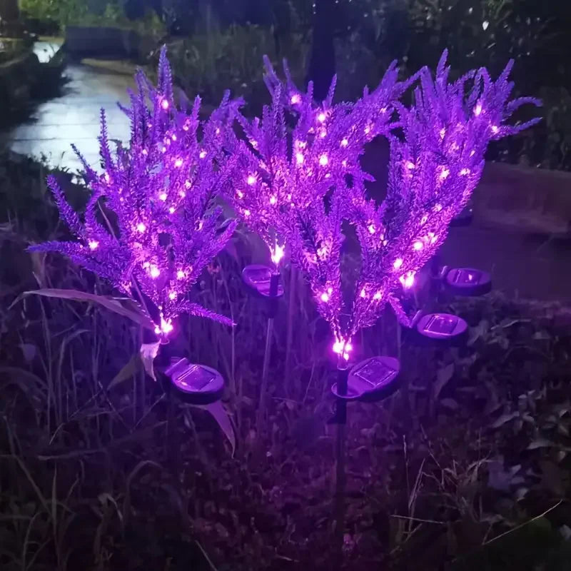 Solar-Powered Purple Lavender LED Landscape Lights For Garden Decor Halloween Christmas Festive Lawn Lawn Lights Vue