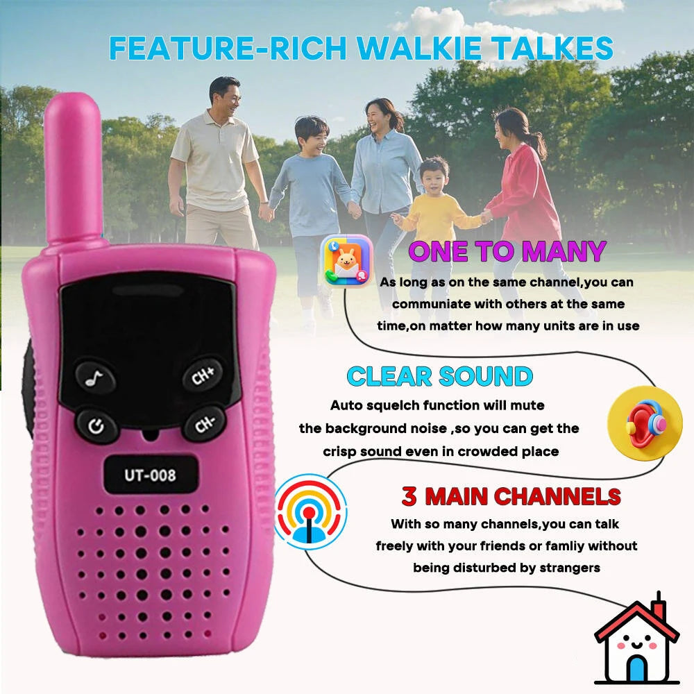 New Mini Walkie Talkie Children Handheld Transceiver Long Range Portable Walkie-Talkie Kid Two Way Radio Boy Girl Birthday Gifts Vue