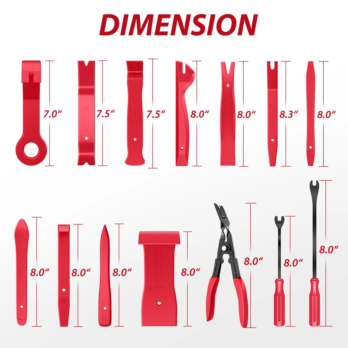 Nilight 200Pcs Trim Removal Tool, Auto Push Pin Bumper Retainer Clip Set Fastener Terminal Remover Adhesive Cable Clips Round Handle Crowbar Kit Car Panel Radio Auto Clip Pliers Vue
