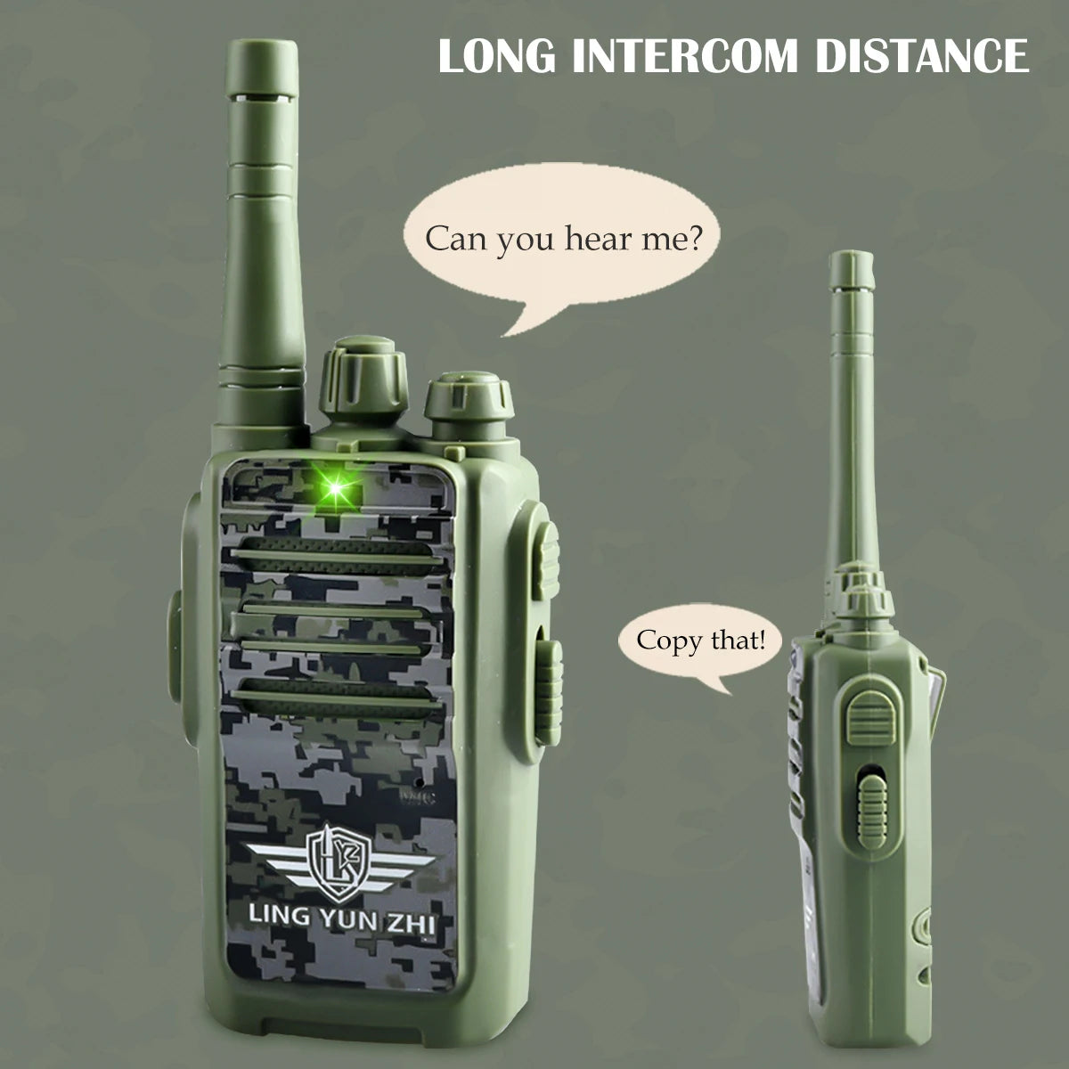 2Pcs Electronic Long Range Walkie Talkie Toys, Intercom Mini Interphone Digital Sound Communication Game Indoor and Outdoor Vue