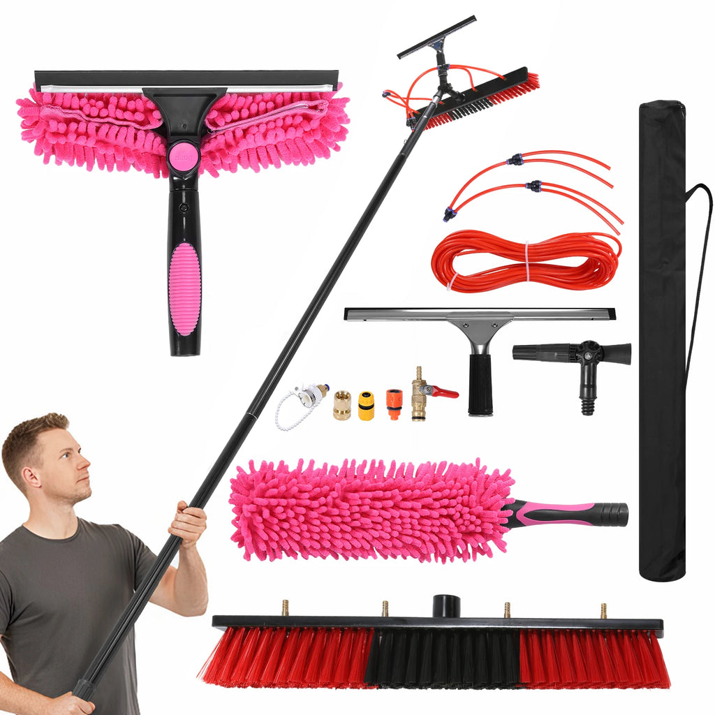 Water Fed Pole Brush Kit – Extendable Solar Panel Cleaner Water Fed Cleaning Pole Vue