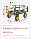 500 lb Steel Garden Wagon Cart | All-Terrain, Removable Sides Steel Garden Wagon Vue 1400lbs Mexico