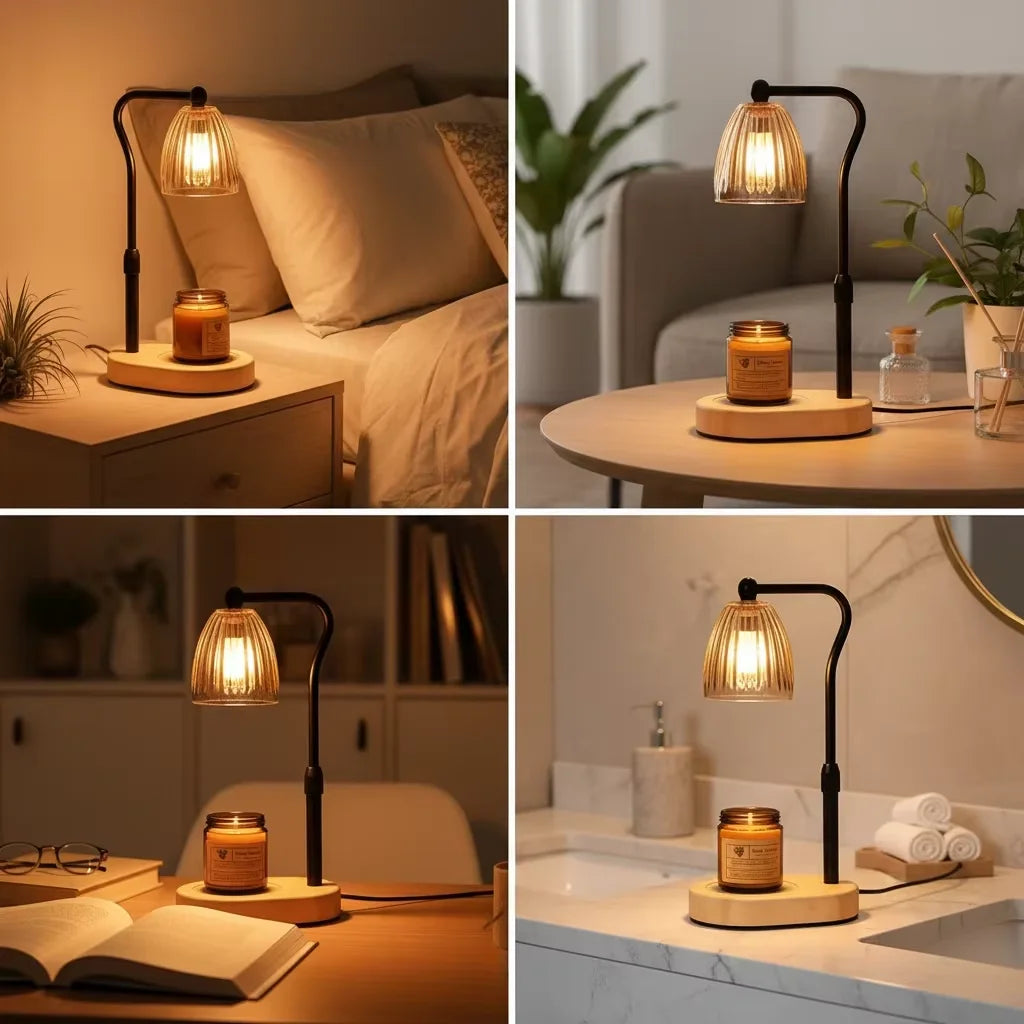 Aromatherapy Candle Heating Lamp Deodorize AC-220V 50W Dimmable Cafe Ambient Light Romantic Atmosphere Desktop Decorative Lamp Vue