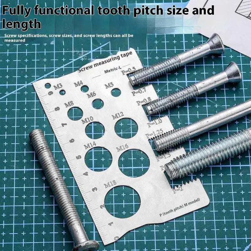 Metric Thread Pitch Gauge Ruler Bolt Nut Thread Measuring Gauge Machining Screw Cutting Tool Vue