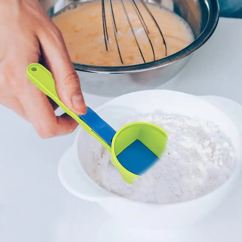 Measuring Spoon Funnel – Spill-Proof Long Handle Powder Scoop Measuring Funnel Scoop Vue